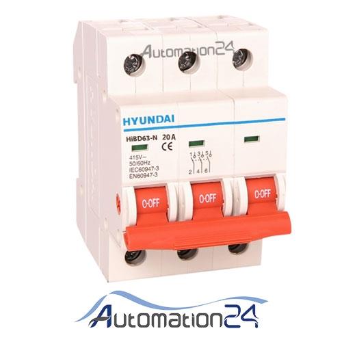 کلید مینیاتوری هیوندا سه فاز 20 آمپر تیپ C